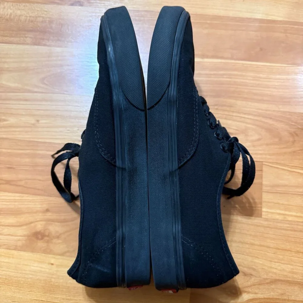 Vans Authentic Sanitized Black Canvas Lace-Up‎ Sneakers Mens 9 / Womens 10.5